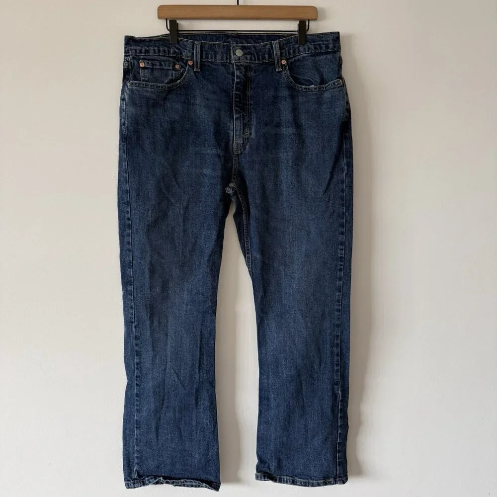 Levi's 527 Mid Rise Bootcut Jeans‎ Size 38x32 Blue Stretch Denim Western Cowboy